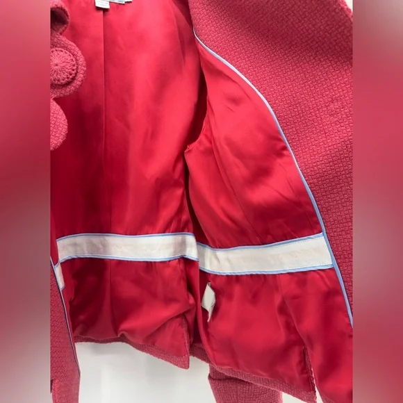 Boden pink wool blend jacket with scalloped hem size 8 - Picture 9 of 15